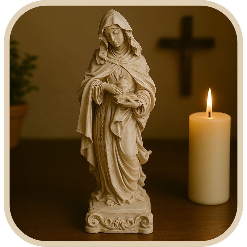 Imagem Santa Edwiges Marmorizado 20cm - Decoração com Fé®