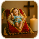 Imagem Menino Jesus 15cm + Manjedoura Almofada - Decoração com Fé®