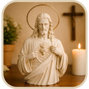 Imagem Busto Sagrado Coração de Jesus 20cm Marfim C/ Auréola - Decoração com Fé®