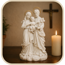 Imagem Sagrada Família 20cm em Resina C/ Auréola - Decoração com Fé®