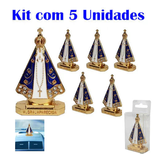 [KIT COM 5 UNIDADES] Nossa Senhora Aparecida de Metal